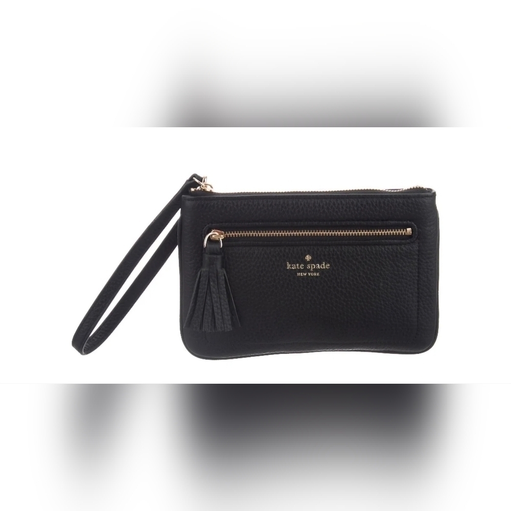 Kate Spade New York | Chester Street Tinie Leather Wristlet Clutch | Black - Picture 2 of 6